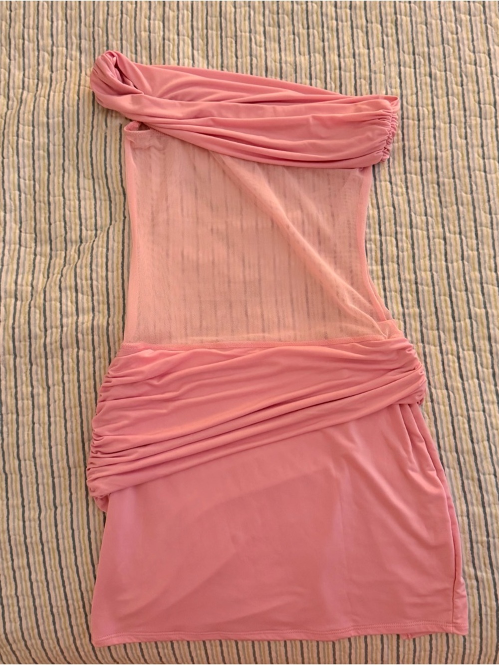 Fashion Nova Pink One-Shoulder Mini Dress